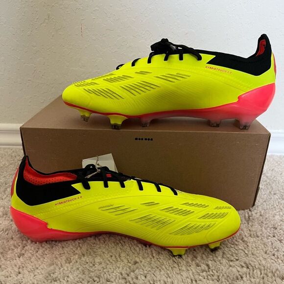 Adidas Soccer Cleats Predator Elite FG Yellow Pink - Picture 4 of 12